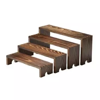 Набор из 4 шт./Набор Деревянная многоярусная подставка-органайзер для парфюмерии с 4 ярусами, в деревенском стиле для десертов