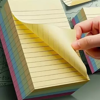 Набор из 4 штук, всего 800 страниц, 1 штука, 200 страниц, портативные разлинованные самоклеящиеся блокноты для заметок для заметок, офиса, дома