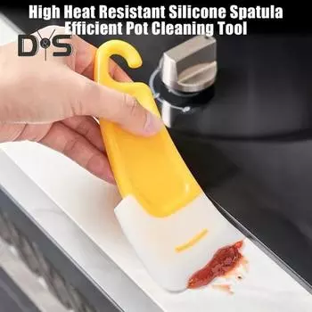 Набор из 4 силиконовых шпателей, высокотемпературный скребок, эффективный инструмент для очистки и дезинфекции, не царапается, безопасная кухонная утварь 4pcs