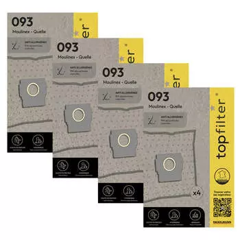 Набор из 4 упаковок по 4 мешка для пылесоса 64093 для Moulinex TopFilter Premium ref. 9996250