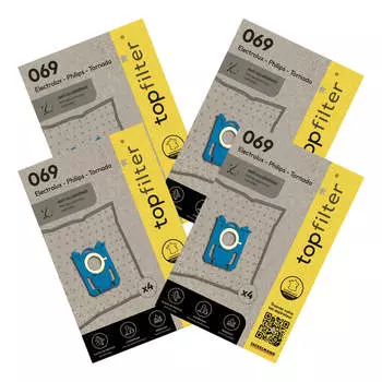 Набор из 4 упаковок по 4 мешка для пылесоса 64069 Electrolux Philips и Tornado TopFilter Premium ref.