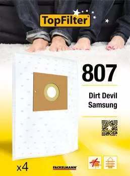 Набор из 4 вакуумных пакетов Dirt Devil Samsung TopFilter Premium арт.. 64807
