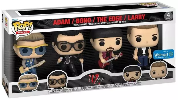 Набор из 4 виниловых фигурок Funko U2 Zoo TV Pop! Рокс - - Адам/Боно/Эдж/Ларри -