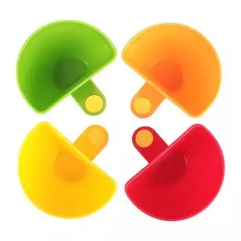 Набор из 4 зажимов для мисок, тарелок, блюдец для соуса пищевого класса, пригодных для мытья в посудомоечной машине, переносная коробка для приправ, специй, томатного соуса, соли, овощного уксуса, кетчупа разноцветный