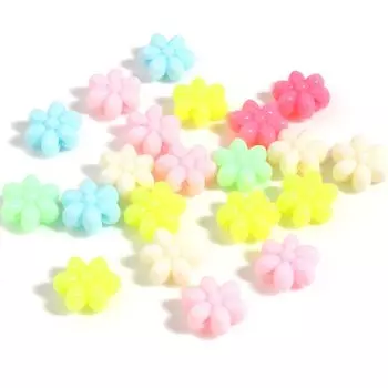 Набор из 500 штук акриловых бусин пастельных тонов в форме цветка, смешанный ассортимент, 11 мм, товары для рукоделия, аксессуары для ювелирных изделий, детали h3403s650.