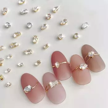 Набор из 50 камней для ногтей, 3D-камень, маленькие стразы, прозрачные блестки, детали для дизайна ногтей, ювелирные изделия, декоративные детали, ручная работа (Очистить А)
