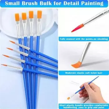 Набор из 50 кистей для рисования, круглая плоская щетина из нейлона, кисть для рисования маслом, акрилом, акварелью, для детей/художников/новичков/студентов One Size