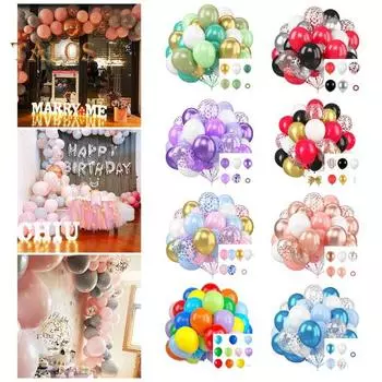 Набор из 50 латексных шаров, металлические шары-конфетти, легко собираемые праздничные шары с лентой для детей, дня рождения, детского праздника, свадьбы, принадлежности I