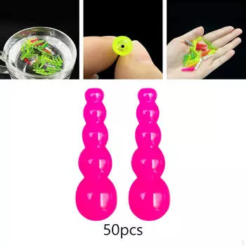 Набор из 50 рыболовных бусин, бусины для ловли окуня, детали, пресноводные приманки, инструмент для снастей, Rose Red