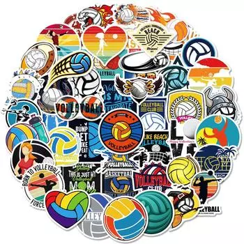 Набор из 50 волейбольных граффити-стикеров, персонализированные декоративные наклейки для чемодана, блокнота, водонепроницаемые, съемные