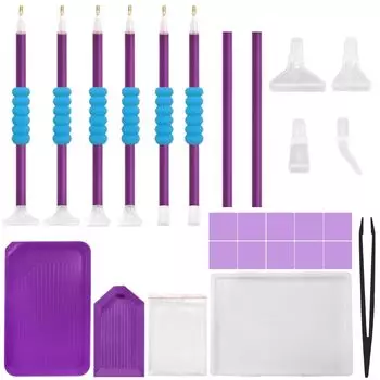 Набор из 52 предметов: инструменты для алмазной живописи, аксессуары для алмазной живописи, пинцет для художественного творчества, клей, алмазная вышивка 5D, набор аксессуаров для алмазной живописи