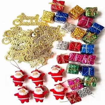 Набор из 54 предметов для украшения рождественской елки Подвесные аксессуары Комбинированный набор предметов для дома