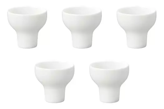 Набор из 5 белых фарфоровых чашек для сакэ, чашка для сакэ Setomonohonpo One-Ton [76.5 см (120cc)]