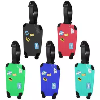 Набор из 5 бирок для багажа Yorkereynom, бирка для чемодана, мягкая, водонепроницаемая, прочная, сверхлегкая, симпатичная, для предотвращения утери, сумка для чемодана, держатель для визиток