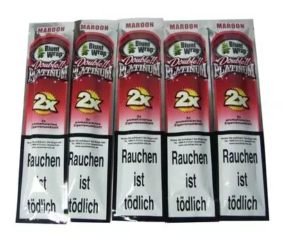Набор из 5 BluntWrap Double Platinum Blunt Wrap Double Platinum 5 пакетов (Бордовый (Мокрая вишня)) [Элемент]