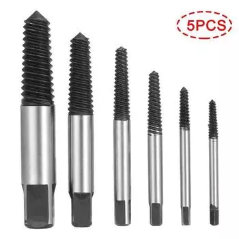 Набор из 5 центральных сверл для извлечения винтов, набор направляющих для удаления сломанных и поврежденных болтов, набор для быстрого и легкого извлечения Black