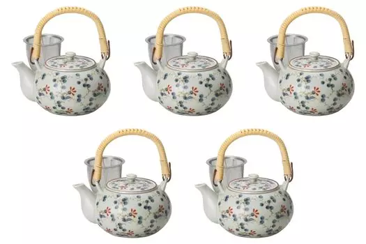 Набор из 5 чайников Nishikisoka MS4 x чайники Арита-яки Арита-яки Setomonohonpo [12,5 9,5 см (500cc)]