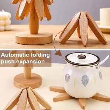 Набор из 5 деревянных подставок для горячих блюд, подставка в форме дерева с