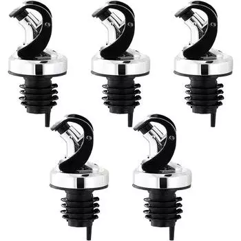 Набор из 5 дозаторов для вина - дозаторы для винных бутылок, классические дозаторы для бутылок, дозаторы для бутылок с ликером, дозаторы, дозаторы для вина чёрный