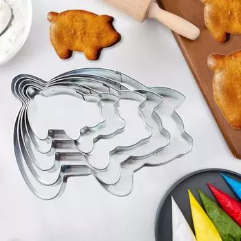 Набор из 5 формочек для печенья в виде свиньи, мексиканская форма для хлеба Concha Cutter для симметричного 5pcs
