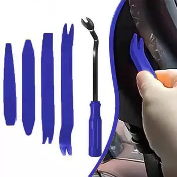 Набор из 5 инструментов для снятия отделки автомобильной аудиосистемы, устойчивый к царапинам, подходит для дверной панели автомобиля и аудиосистемы синий