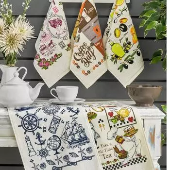 Набор из 5 кухонных полотенец с принтом 30x50