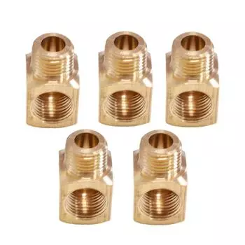 Набор из 5 латунных квадратных трубных фитингов, латунные коленчатые соединители, металлические угловые трубные соединения для домашней сантехники и водоснабжения DN8