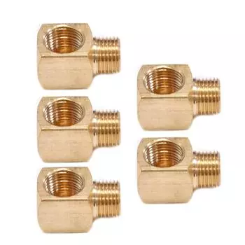 Набор из 5 латунных квадратных трубных фитингов, латунные коленчатые соединители, металлические угловые трубные соединения для домашней сантехники и водоснабжения DN8