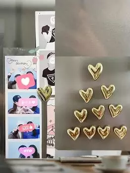 Набор из 5 магнитов на холодильник в форме сердца, винтажные красочные магниты на холодильник, магниты на стену, магниты для украшения офиса