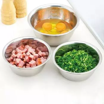 Набор из 5 мисок для смешивания из нержавеющей стали, пищевой, без содержания бисфенола А, полированная поверхность, утолщенная, многофункциональная, большая суповая миска 1 Set