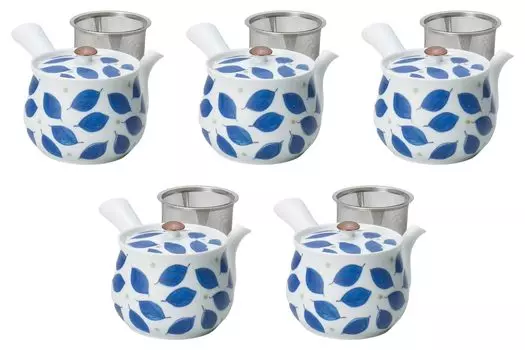 Набор из 5 очень больших чайников с краями в виде листьев, чайники Арита, Арита Сэтомонохонпо U-образной формы [1210,5 см 650 мл]