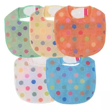 Набор из 5 полотенец Imabari Pop Color Bib, изготовленных в Японии, из хлопка [Isso Ecco] [Нагрудник Abu-chan 100% можно стирать]