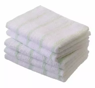 Набор из 5 полотенец Сенсю с бордюрным узором 35 х Зеленый Сделано в Японии (приблизительно. 85см), зелёный