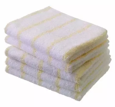 Набор из 5 полотенец Сенсю с бордюрным узором 35 x Желтый Сделано в Японии (приблизительно. 85см),