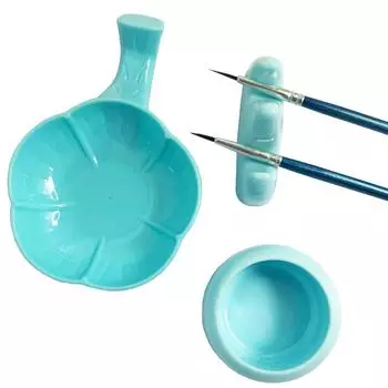 Набор из 5 предметов для дизайна ногтей, маникюрные инструменты для дизайна ногтей с ванночкой для ногтей, цветовой палитрой, кистью для рисования и держателем для ручки