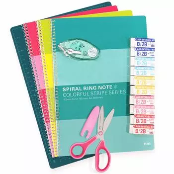 Набор из 5 предметов канцелярских товаров Plus A4 для резки: мат, детские ножницы, ластик, блокноты, (Пробная версия)