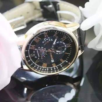 Набор из 5 предметов, модные новые кварцевые часы-браслет с календарем, джентльменский круглый циферблат, классические часы для подарка, включая коробку для браслета