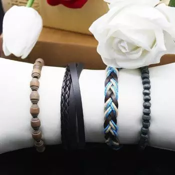 Набор из 5 предметов, новые браслеты, кварцевые часы с календарем, высокое качество, модный простой стиль, классический браслет для студента-подростка 16cm