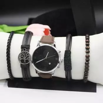 Набор из 5 предметов роскошный браслет мужские часы мужские наручные часы кварцевые часы автоматический механизм мужские спортивные часы для работы бизнес