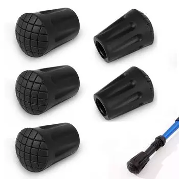 Набор из 5 резиновых колпачков для треккинговых палок Защита альпинистского приклада Колпачок для походных палок Корзина Колпачок для резинового наконечника Сменный аксессуар для резинового колпачка