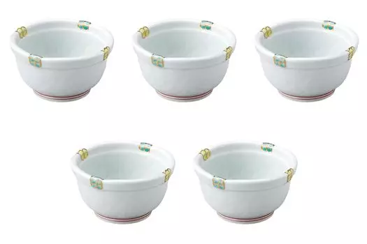 Набор из 5 средних мисок Fuchi Nishiki с плетением корзины, маленькие миски, фарфор Арита, Setomonohonpo [10,56 см]