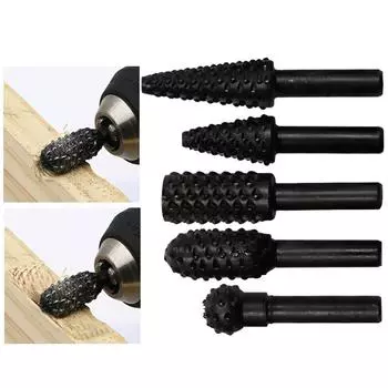 Набор из 5 сверл, режущие инструменты для деревообрабатывающего ножа, инструмент для резьбы по дереву, набор сверл по дереву 5 серый