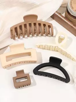 Набор из 5 зажимов-когтей - зажимы-когти для густых волос - аксессуары для волос для женщин - Нейтральные цвета