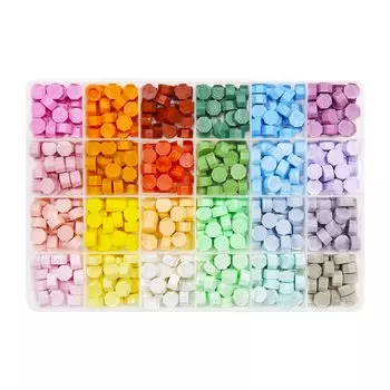 Набор из 600 штук восковых горошин восковых зерен 24 цветов. Сургуч для подарков своими руками на свадьбы, коробки, приглашения,