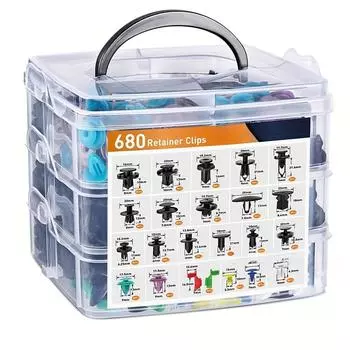 Набор из 680 шт. автомобильных зажимов для крепления кузова автомобиля, фиксатор для заклепок, бампера, дверной обшивки, панели, набор для снятия автомобиля