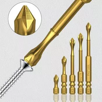 Набор из 6-20 магнитных отверток с головкой PH2, набор крестовых отверток, ударная дрель, винт из легированной стали, нескользящий, 25-150 мм