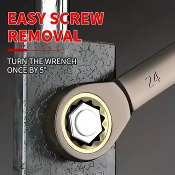 Набор из 6/8/10 гаечных ключей с храповым механизмом, набор комбинированных ключей с храповым механизмом 8-24 мм для ремонта велосипеда, мотоцикла, автомобиля, инструментов для механического инструмента