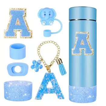 Набор из 6 аксессуаров для чашек, силиконовая крышка для чашки, пробка-непроливайка, инициалы, подвески, чехол для соломинки