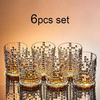 Набор из 6 бокалов для вина Ins, стакан для питья воды, простая винная кружка для питья, прозрачная, для молока, сока, чая, напитков, бытовая креативная кофейная кружка 315ml