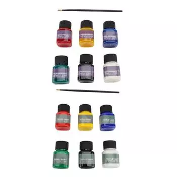 Набор из 6 цветов краски, водостойкий, устойчивый к УФ-излучению, устойчивый к протечкам, для начинающих и профессионалов YL0641 6 Textile Pigment 30ml